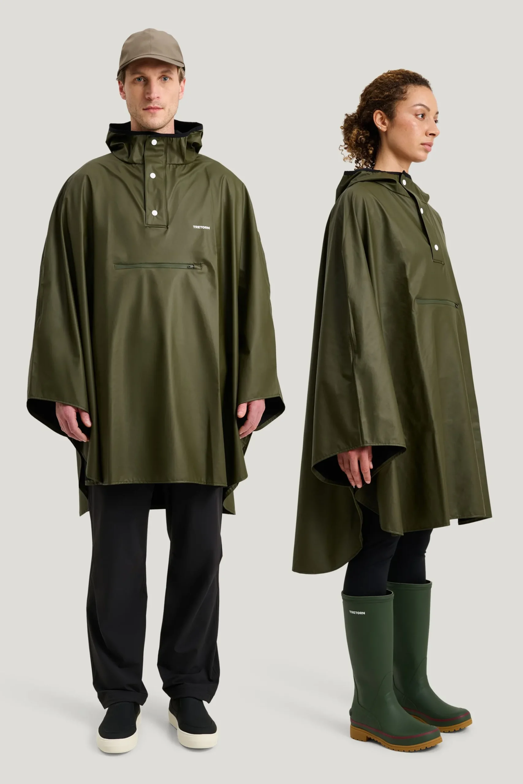 Pu Light Rainponcho — Regnjacka Dam/Herr